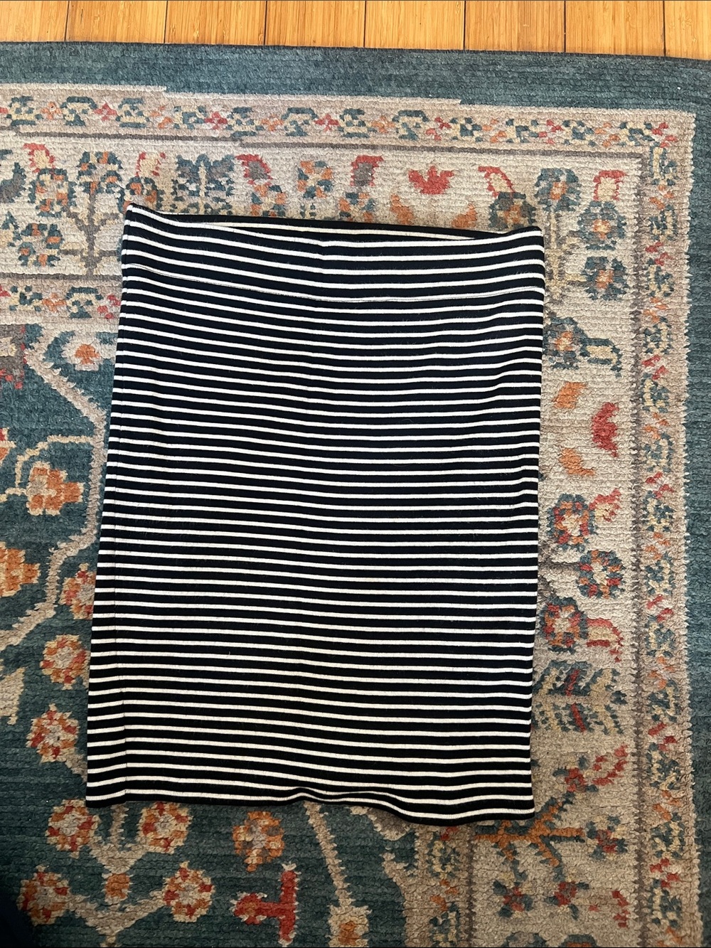 Madewell Black and White Striped Pencil Skirt